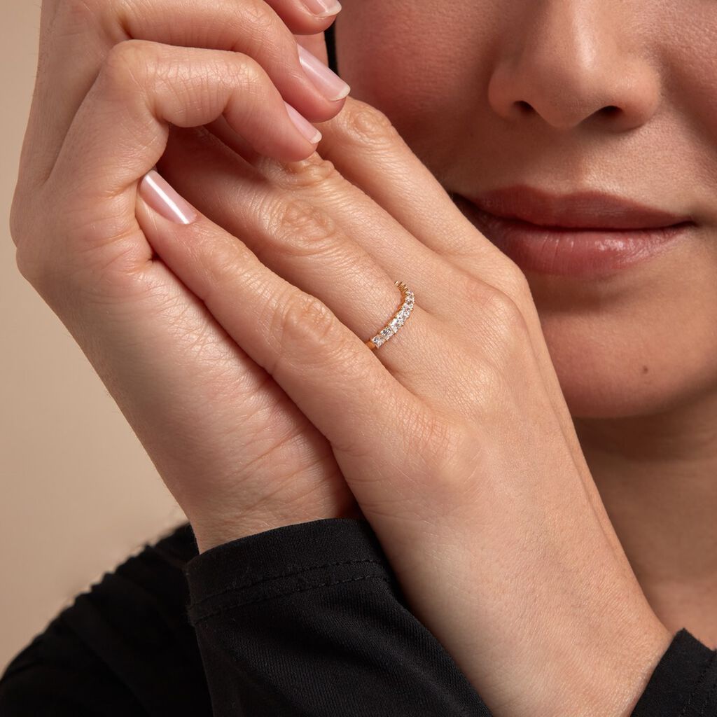 Bague Jahzeel Or Jaune Oxyde De Zirconium - Bagues avec pierre Femme | Histoire d’Or
