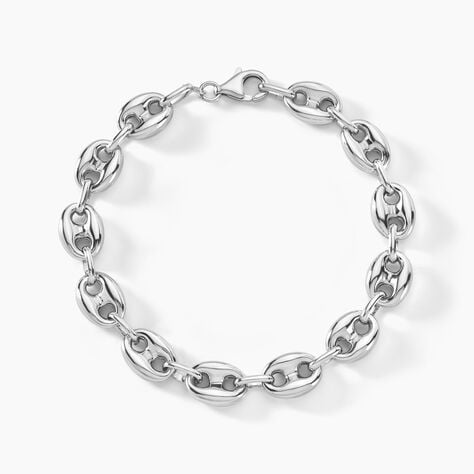 Bracelet Carrus Maille Grain De Cafe Argent Blanc - Bracelets cha&icirc;ne Homme | Histoire d&rsquo;Or