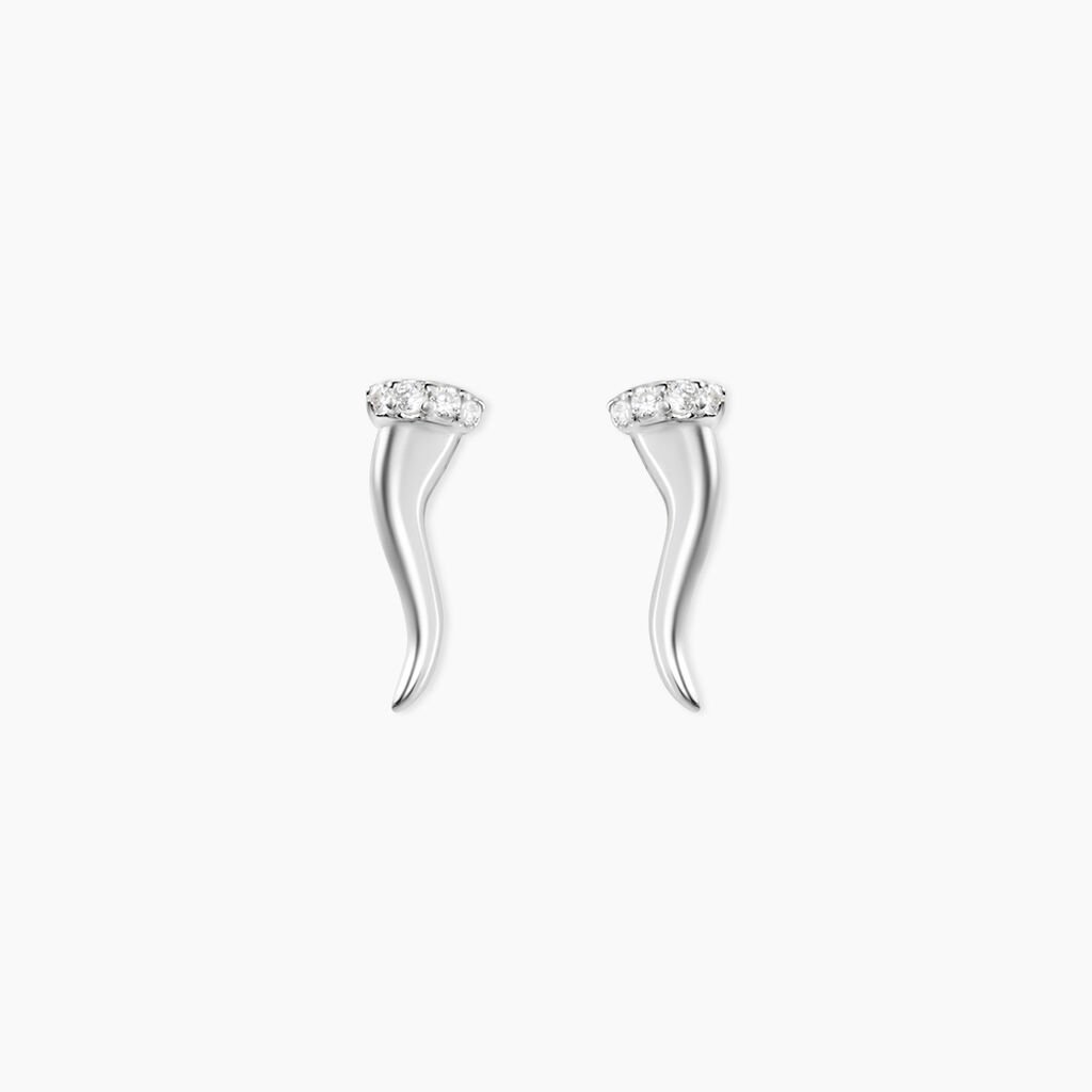 Boucles D'oreilles Puces Amalthee Argent Blanc Oxyde De Zirconium - Boucles d'oreilles fantaisie Femme | Histoire d’Or