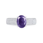 Bague Crista Or Blanc Amethyste Et Diamant - Bagues solitaires Femme | Histoire d&rsquo;Or