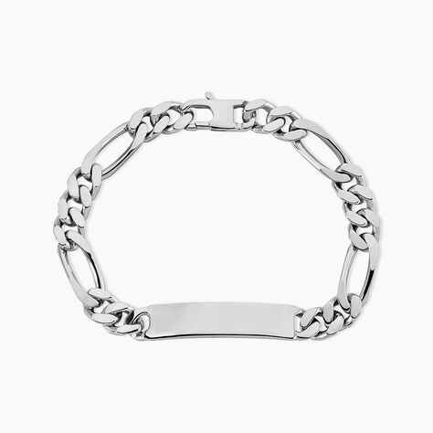 Bracelet Identit&eacute; Argent Blanc Vivian - Gourmettes Homme | Histoire d&rsquo;Or