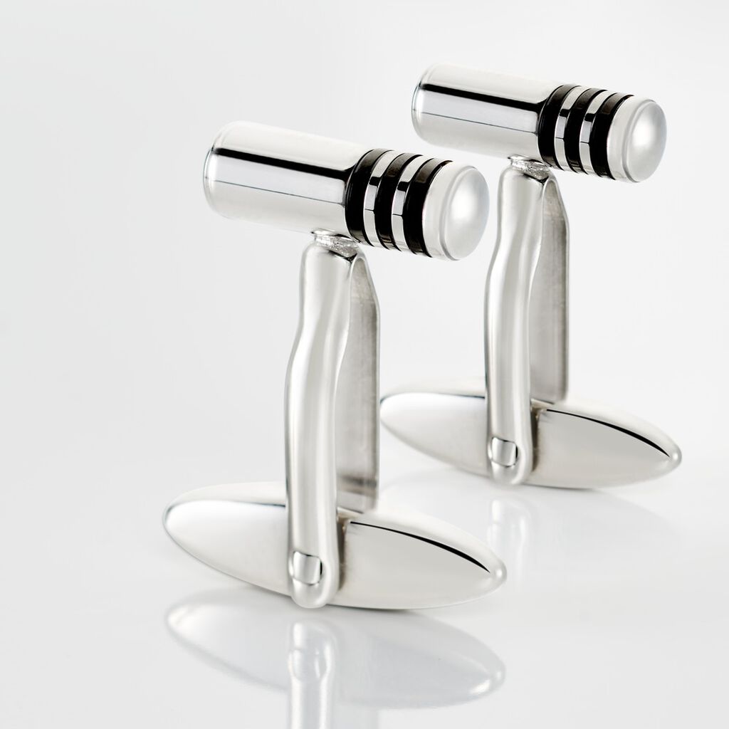 Boutons De Manchette Gaudens Acier Bicolore - Boutons de manchette Homme | Histoire d’Or