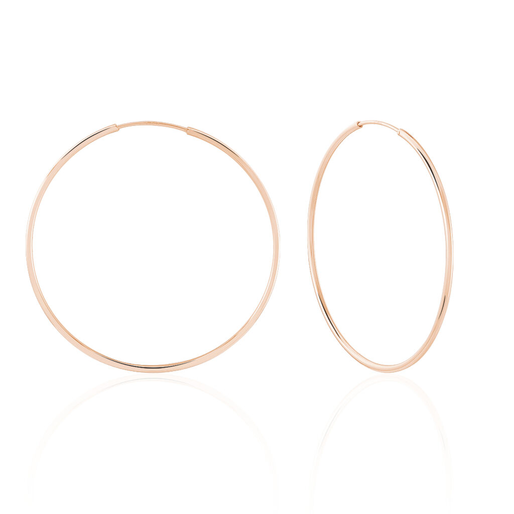 Créoles Argent Rose Olympia - Boucles d'oreilles créoles Femme | Histoire d’Or