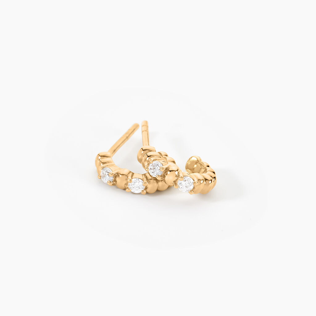 Cr&eacute;oles Aura Plaqu&eacute; Or Jaune Oxyde De Zirconium - Boucles d'oreilles cr&eacute;oles Femme | Histoire d&rsquo;Or