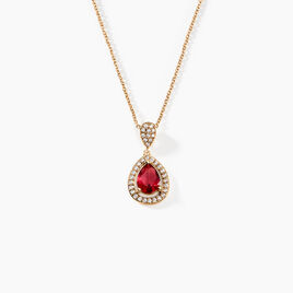 Collier Brigita Plaqué Or Pierre De Synthese Et Oxyde De Zirconium - Colliers fantaisie Femme | Histoire d’Or