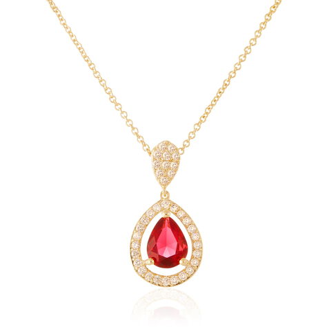 Collier Brigita Plaqué Or Pierre De Synthese Et Oxyde De Zirconium - Colliers fantaisie Femme | Histoire d’Or