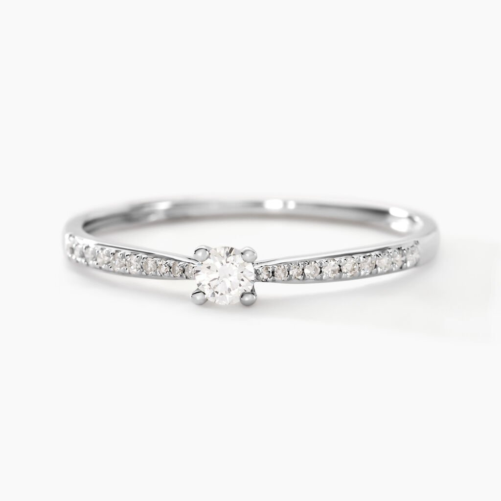 Bague Solitaire Hemera Or Blanc Diamant - Bagues solitaires Femme | Histoire d&rsquo;Or