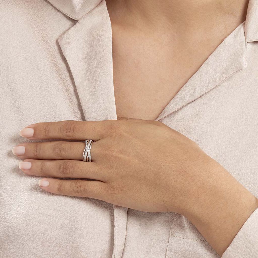 Bague Corilitia Or Blanc Diamant - Bagues avec pierre Femme | Histoire d’Or