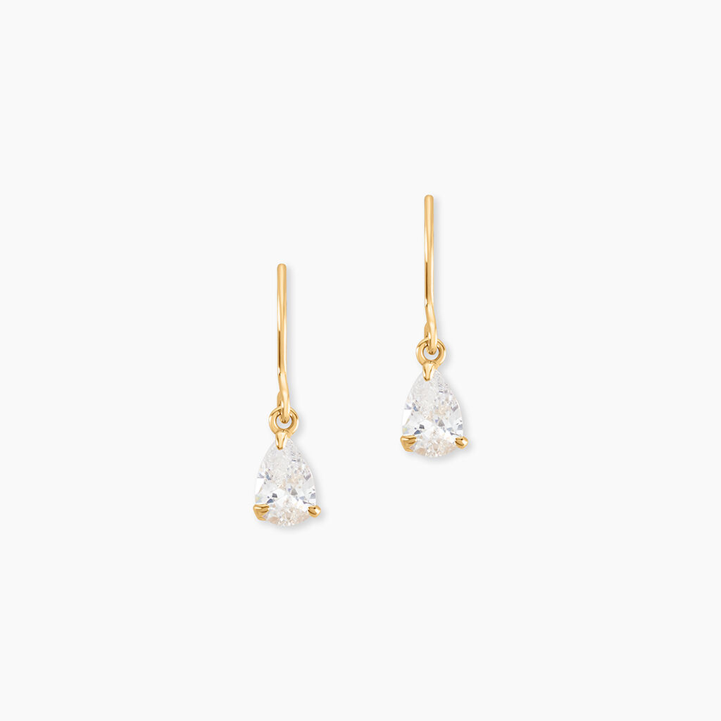 Boucles D'oreilles Puces Kalyne Or Jaune Oxyde De Zirconium - Boucles d'oreilles pendantes Femme | Histoire d’Or