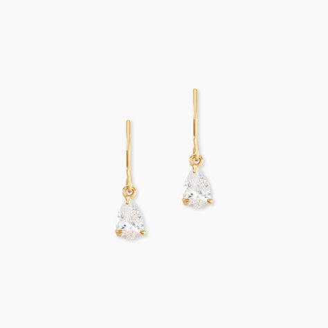 Boucles D'oreilles Puces Kalyne Or Jaune Oxyde De Zirconium - Boucles d'oreilles pendantes Femme | Histoire d’Or
