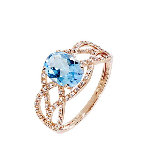 Bague Tina Or Rose Topaze Et Diamant - Bagues solitaires Femme | Histoire d’Or