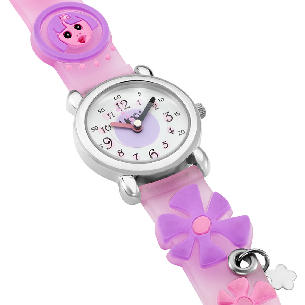 Montre Upp Fleur Blanc Et Parme - Montres Enfant | Histoire d’Or
