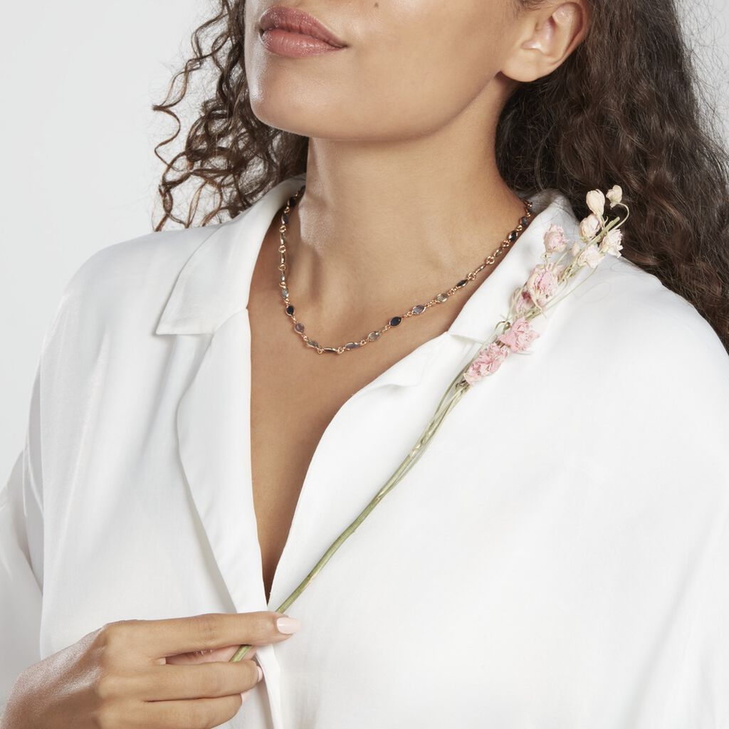 Collier Ilvaae Plaqué Or Pierre De Synthèse Bleue - Colliers Femme | Histoire d’Or