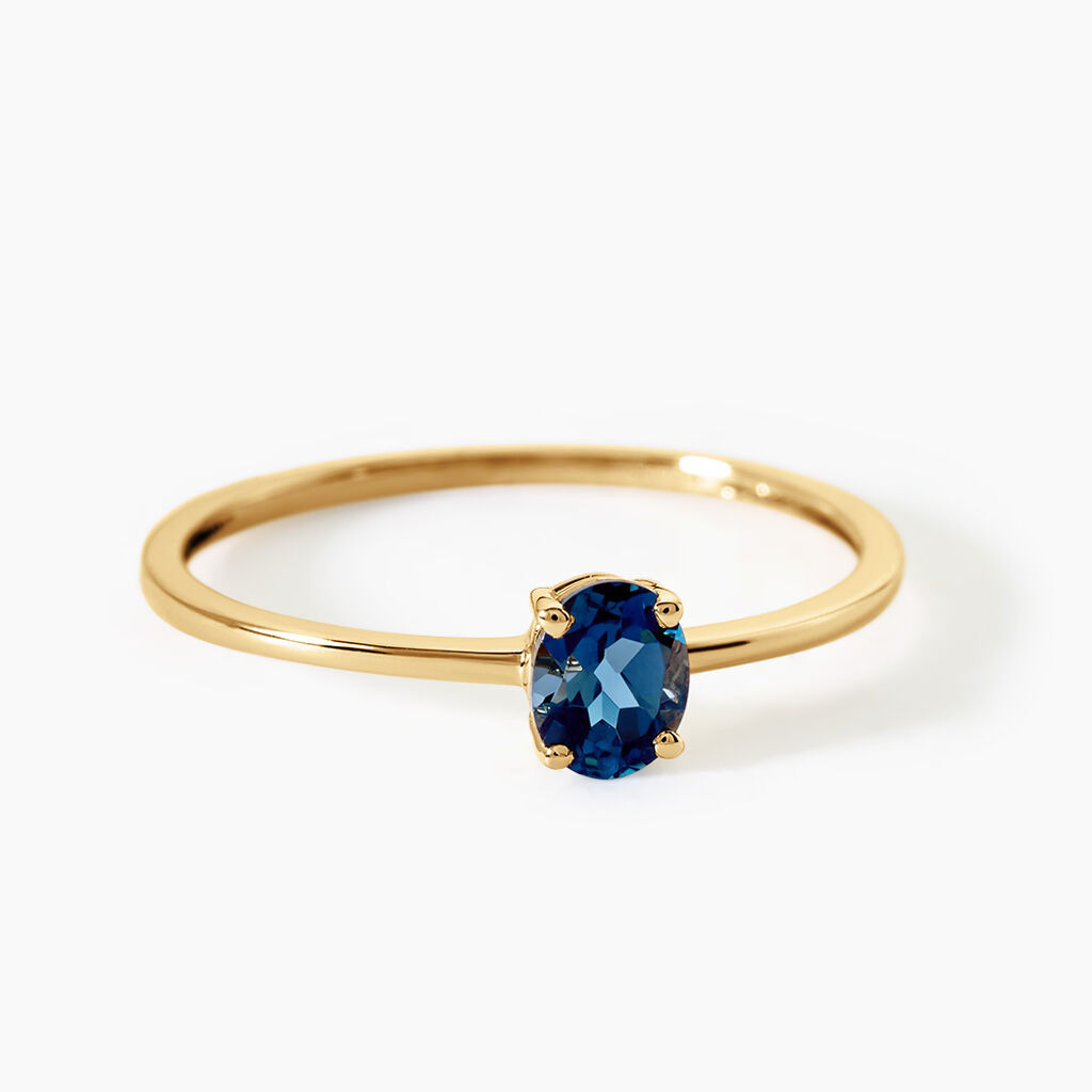 Bague Valentino Argent Dor&eacute; A L'Or 750/1000 Topaze - Bagues solitaires Femme | Histoire d&rsquo;Or