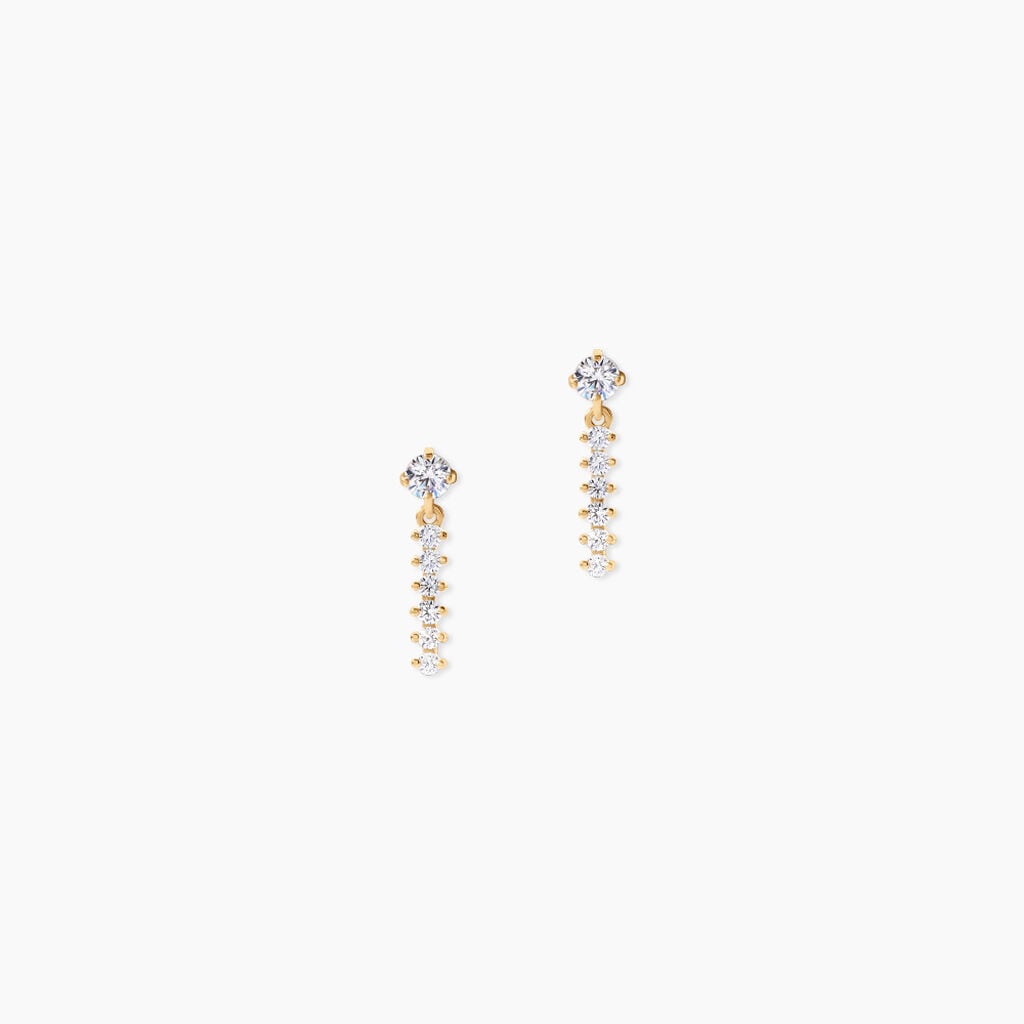 Boucles D'Oreilles Pendantes Barakat Argent Dor&eacute; A L'Or 750/1000 Oxyde De Zirconium - Boucles d'oreilles fantaisie Enfant | Histoire d&rsquo;Or
