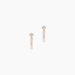 Boucles D'Oreilles Pendantes Barakat Argent Dor&eacute; A L'Or 750/1000 Oxyde De Zirconium - Boucles d'oreilles fantaisie Enfant | Histoire d&rsquo;Or
