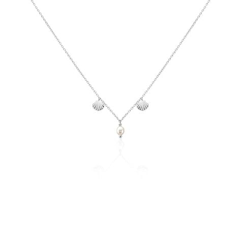 Collier Shehla Argent Blanc Perle De Culture - Colliers fantaisie Femme | Histoire d&rsquo;Or