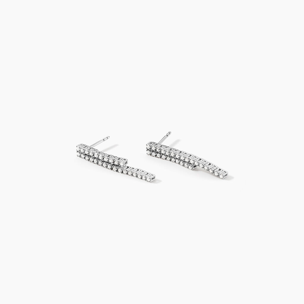 Boucles D'oreilles Pendantes River Or Blanc Diamant - Boucles d'oreilles pendantes Femme | Histoire d’Or