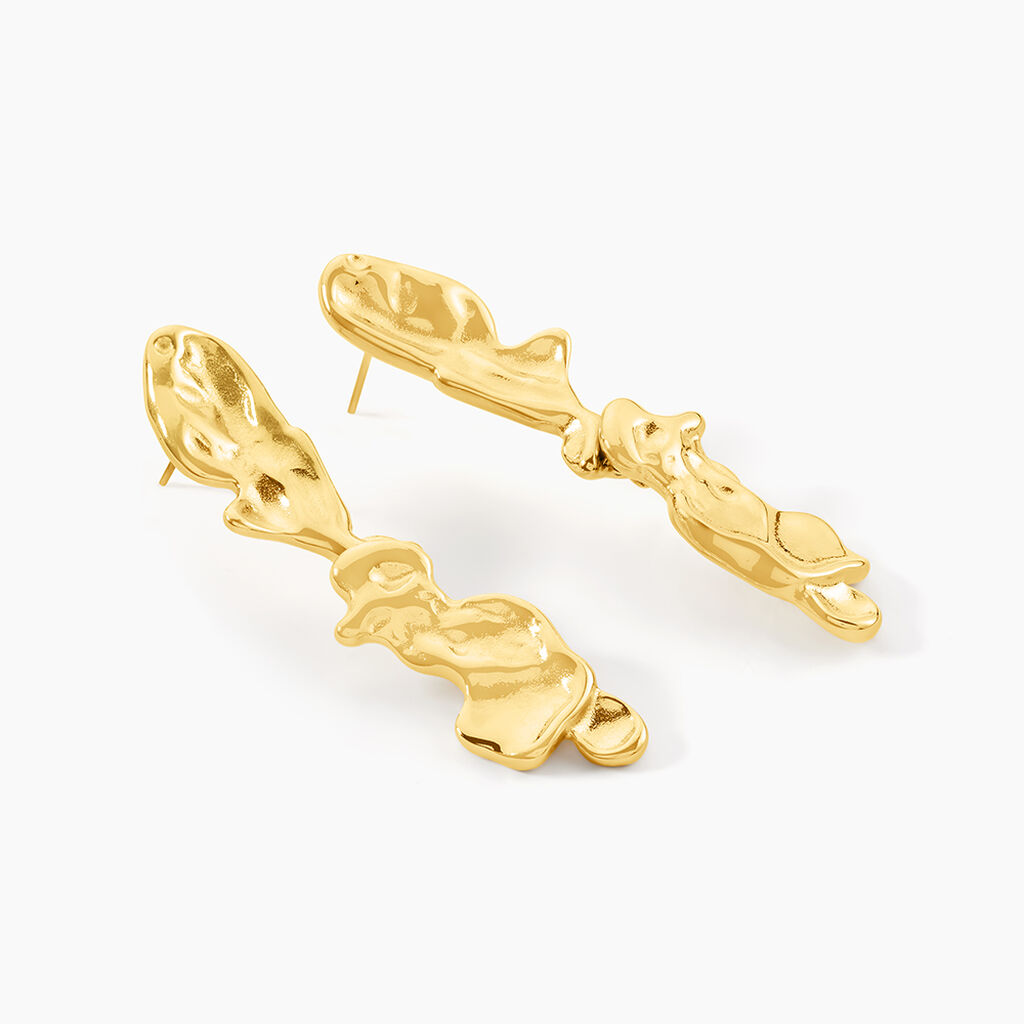 Boucles D'Oreilles Pendantes Goldess Acier Jaune - Boucles d'oreilles fantaisie Femme | Histoire d&rsquo;Or