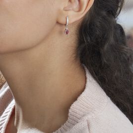Creoles Jerusha Argent Rhodie Oxydes De Zirconium - Boucles d'oreilles créoles Femme | Histoire d’Or