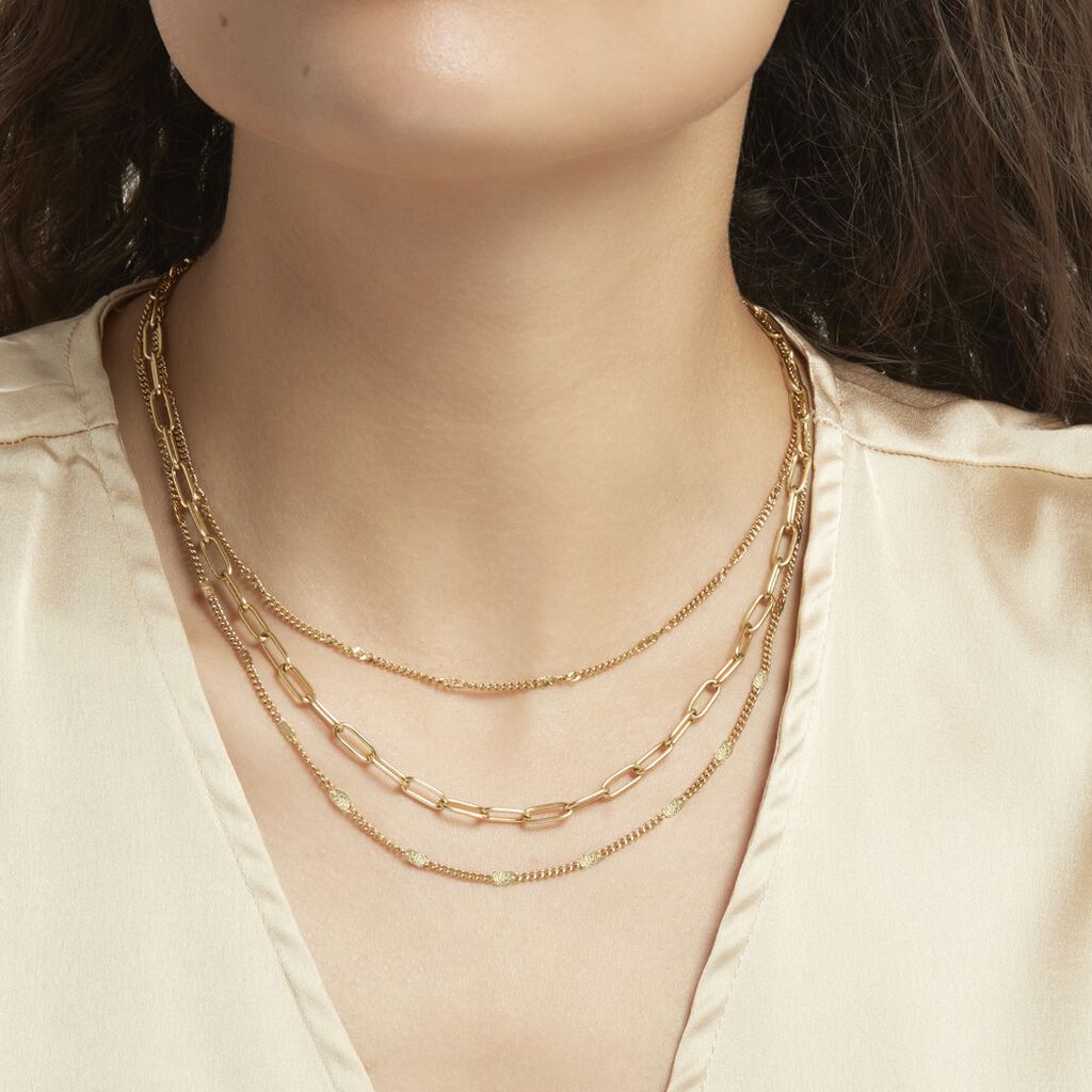 Collier Abiel Acier Doré - Colliers doubles et triples chaînes Femme | Histoire d’Or