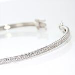 Bracelet Jonc Posie Or Blanc Diamant - Bracelets joncs Femme | Histoire d&rsquo;Or