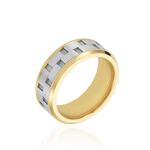 Bague Jourdan Oahu Acier Blanc Et Jaune - Bagues fantaisie Homme | Histoire d&rsquo;Or