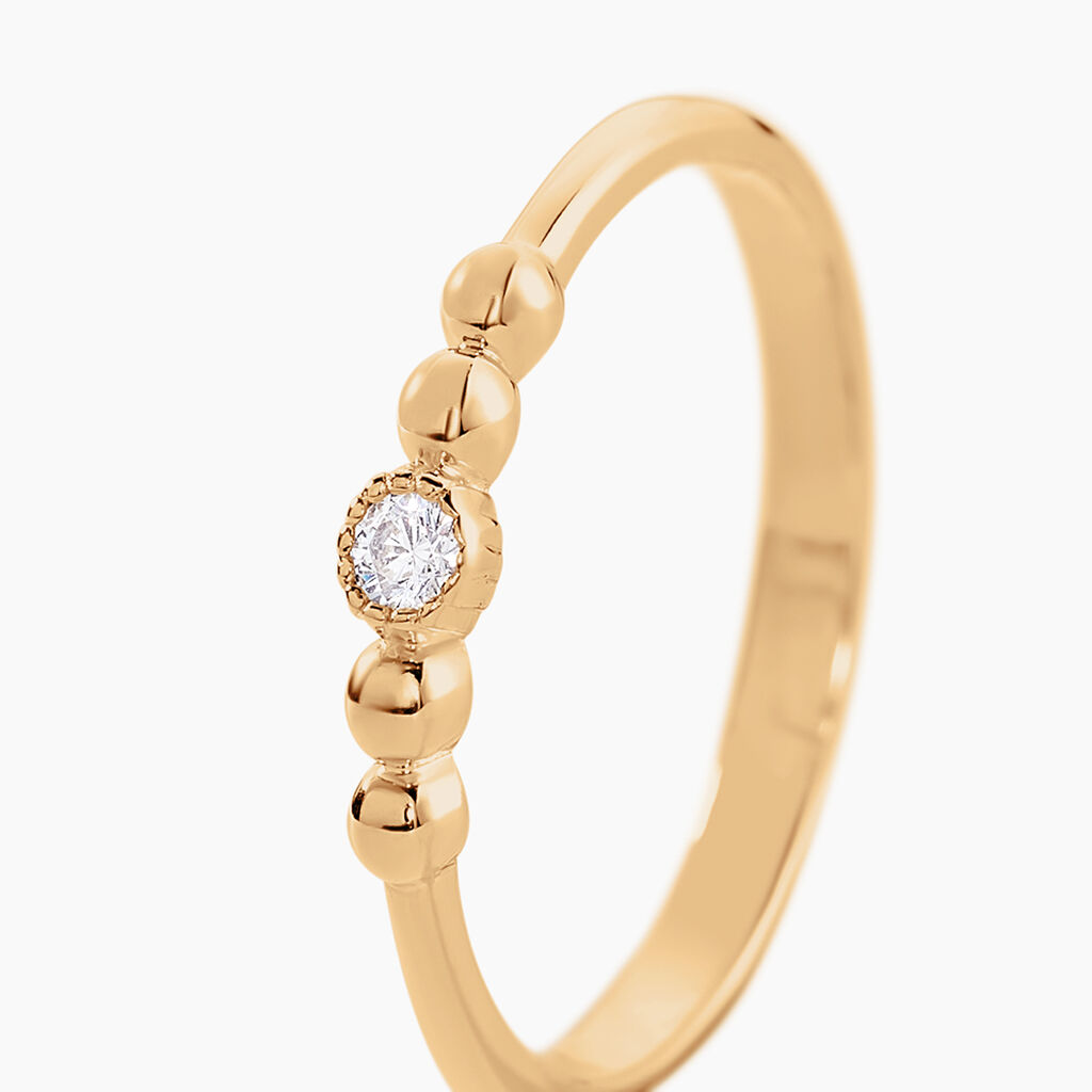 Bague Aura Plaqué Or Jaune Oxyde De Zirconium - Bagues avec pierre Femme | Histoire d’Or