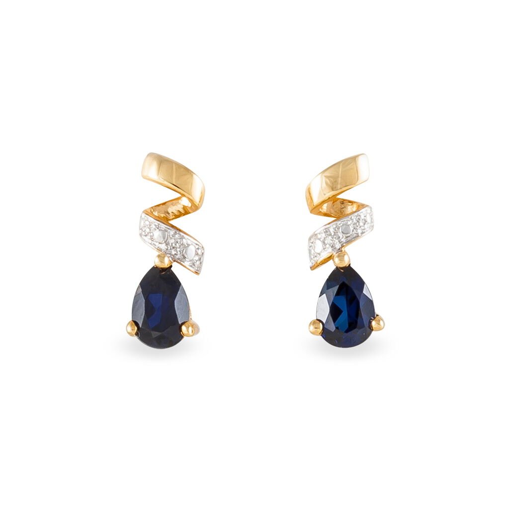 Boucles D'oreilles Pendantes Yakine Plaque Or Jaune Oxyde De Zirconium - Boucles d'oreilles fantaisie Femme | Histoire d’Or