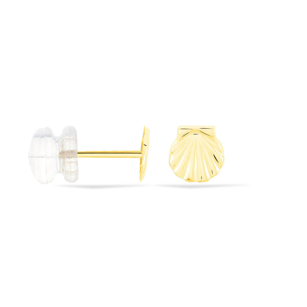 Boucles D'oreilles Puces Franzine Coquillage Or Jaune - Clous d'oreilles Femme | Histoire d’Or