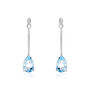 Boucles D'oreilles Pendantes Goutte Or Blanc Topaze