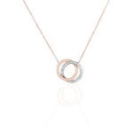 ABSOLU Damen Collier Gold Bicolor 375 (9 Karat) Diamant Wei&szlig; 0,07 ct Kreis - Colliers Femme | Histoire d&rsquo;Or