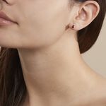 Boucles D'oreilles Puces Argent Blanc Junie Ambre - Boucles d'oreilles fantaisie Femme | Histoire d&rsquo;Or