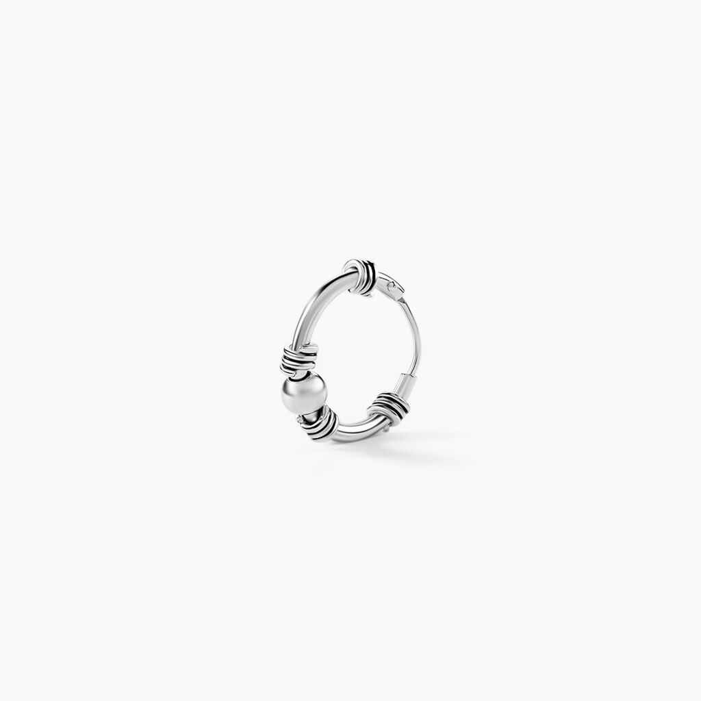 Cr&eacute;ole Unitaire Ian Argent Blanc - Piercings d'oreilles Homme | Histoire d&rsquo;Or