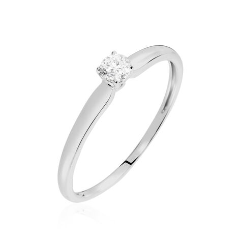 Bague Solitaire Flora Or Blanc Diamant - Bagues solitaires Femme | Histoire d’Or