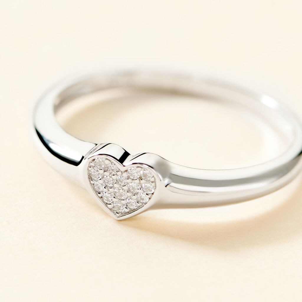 Chevalière Argent Deep In Love Oxydes De Zirconium - Bagues avec pierre Femme | Histoire d’Or