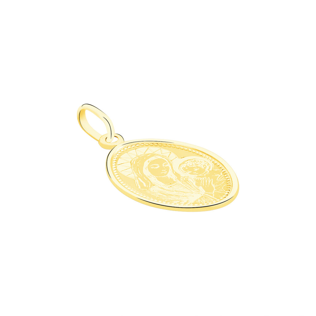 Pendentif Or Jaune Vierge A L'enfant - Pendentifs Baptême Famille | Histoire d’Or