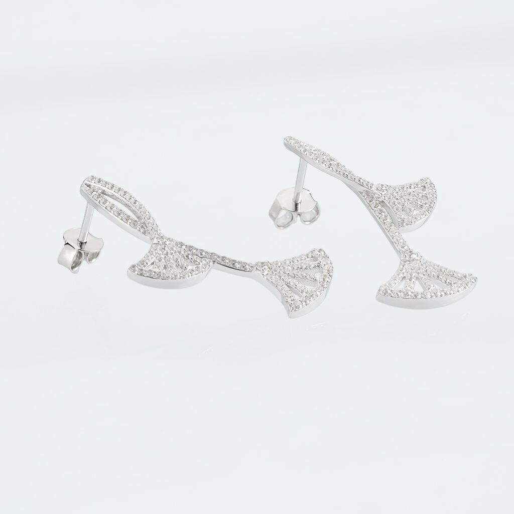 Boucles D'oreilles Pendantes Sarita Argent Blanc Oxyde De Zirconium - Boucles d'oreilles pendantes Femme | Histoire d’Or