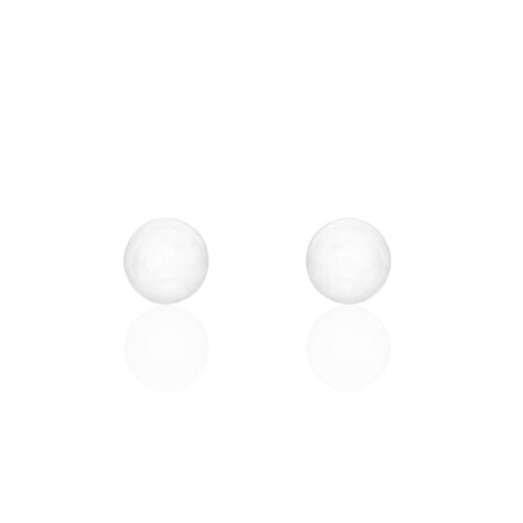 Boucles D'oreilles Puces Orbe Argent Blanc C&eacute;ramique - Boucles d'oreilles fantaisie Femme | Histoire d&rsquo;Or