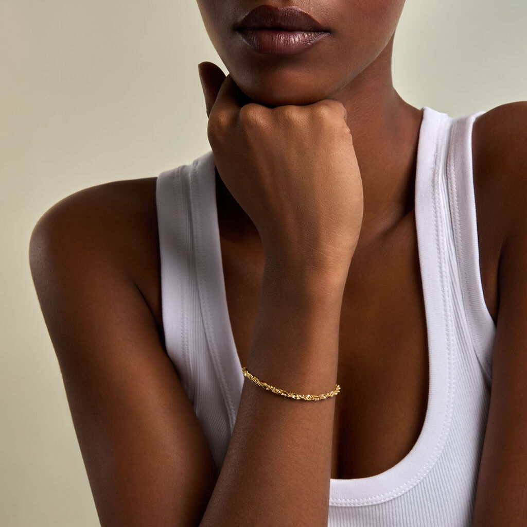 Bracelet Nuange Argent Dor&eacute; A L'Or 750/1000 - Bijoux sans pierre Femme | Histoire d&rsquo;Or