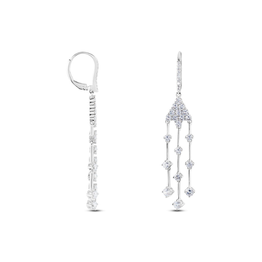 Boucles D'oreilles Pendantes Argent Blanc Wilford Oxyde - Boucles d'oreilles pendantes Femme | Histoire d’Or