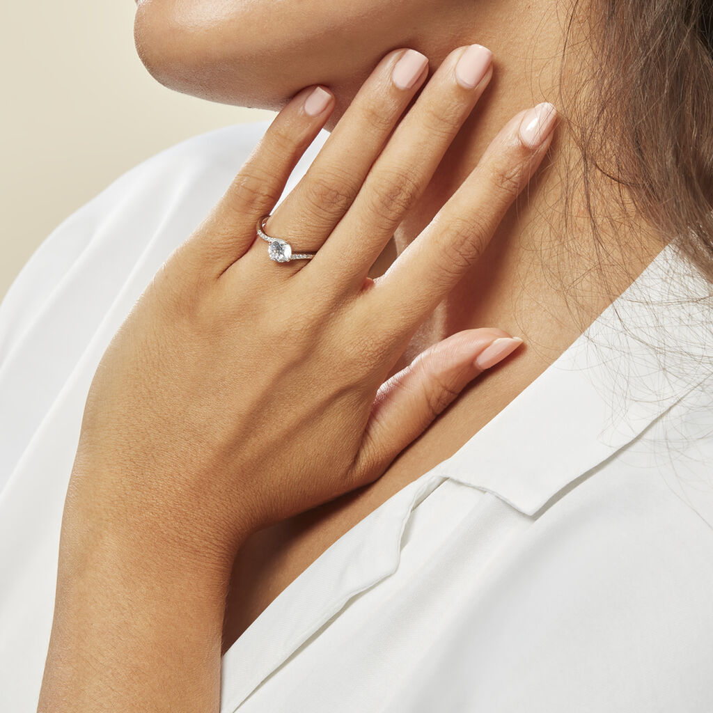 Bague Solitaire Maelane Argent Blanc Oxyde De Zirconium - Bagues solitaires Femme | Histoire d’Or