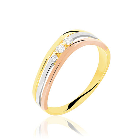 Bague Troyen Or Tricolore Diamant - Bagues avec pierre Femme | Histoire d’Or
