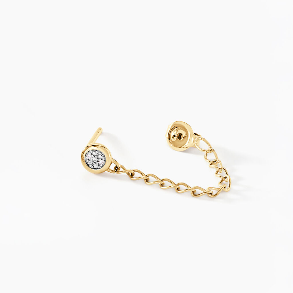 Boucles D'oreilles Pendantes Mahe Or Jaune Diamant - Boucles d'oreilles pendantes Femme | Histoire d’Or