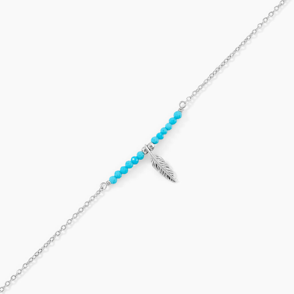 Bracelet Lottie Argent Blanc Turquoise - Bracelets Femme | Histoire d’Or