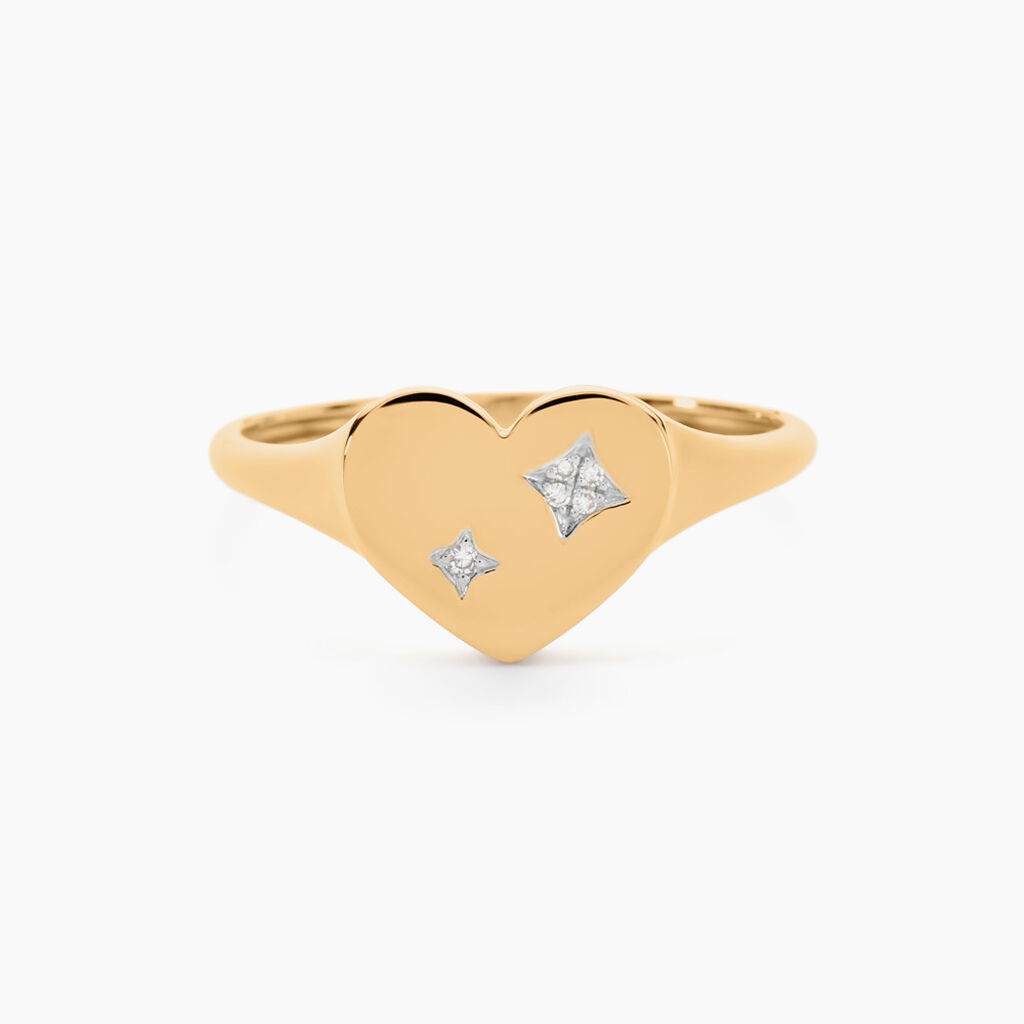 Chevalière Headley Or Jaune Diamant - Bijoux Etoile Femme | Histoire d’Or