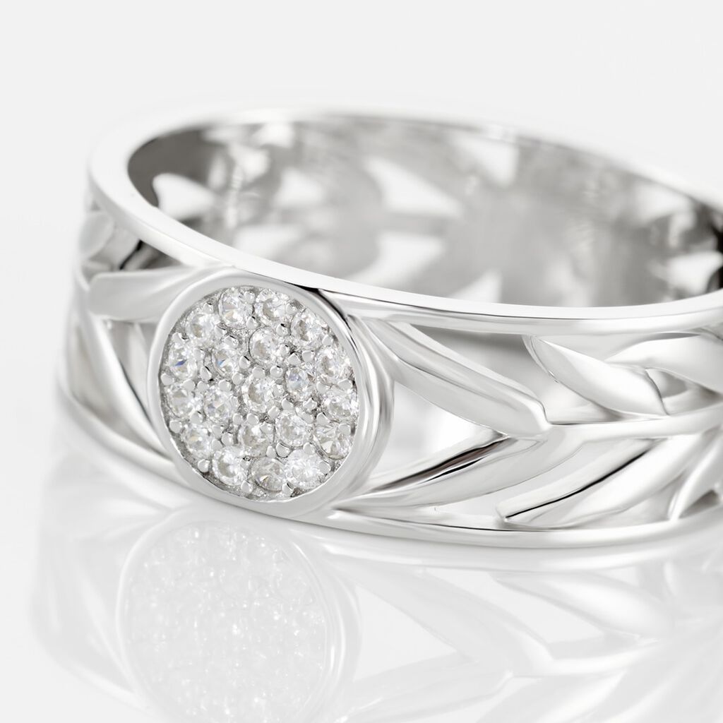 Bague Appius Argent Blanc Oxyde De Zirconium - Bagues avec pierre Femme | Histoire d&rsquo;Or