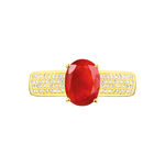 Bague Crista Or Jaune Rubis Et Diamant - Bagues solitaires Femme | Histoire d&rsquo;Or
