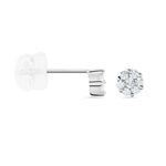 Boucles D'oreilles Puces Eleanor Fleur Or Blanc Oxyde De Zirconium - Clous d'oreilles Femme | Histoire d&rsquo;Or
