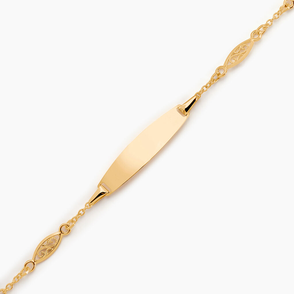 Bracelet Identit&eacute; Eudoxie Maille Filigrane Or Jaune - Bracelets Communion Enfant | Histoire d&rsquo;Or